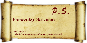Parovsky Salamon névjegykártya